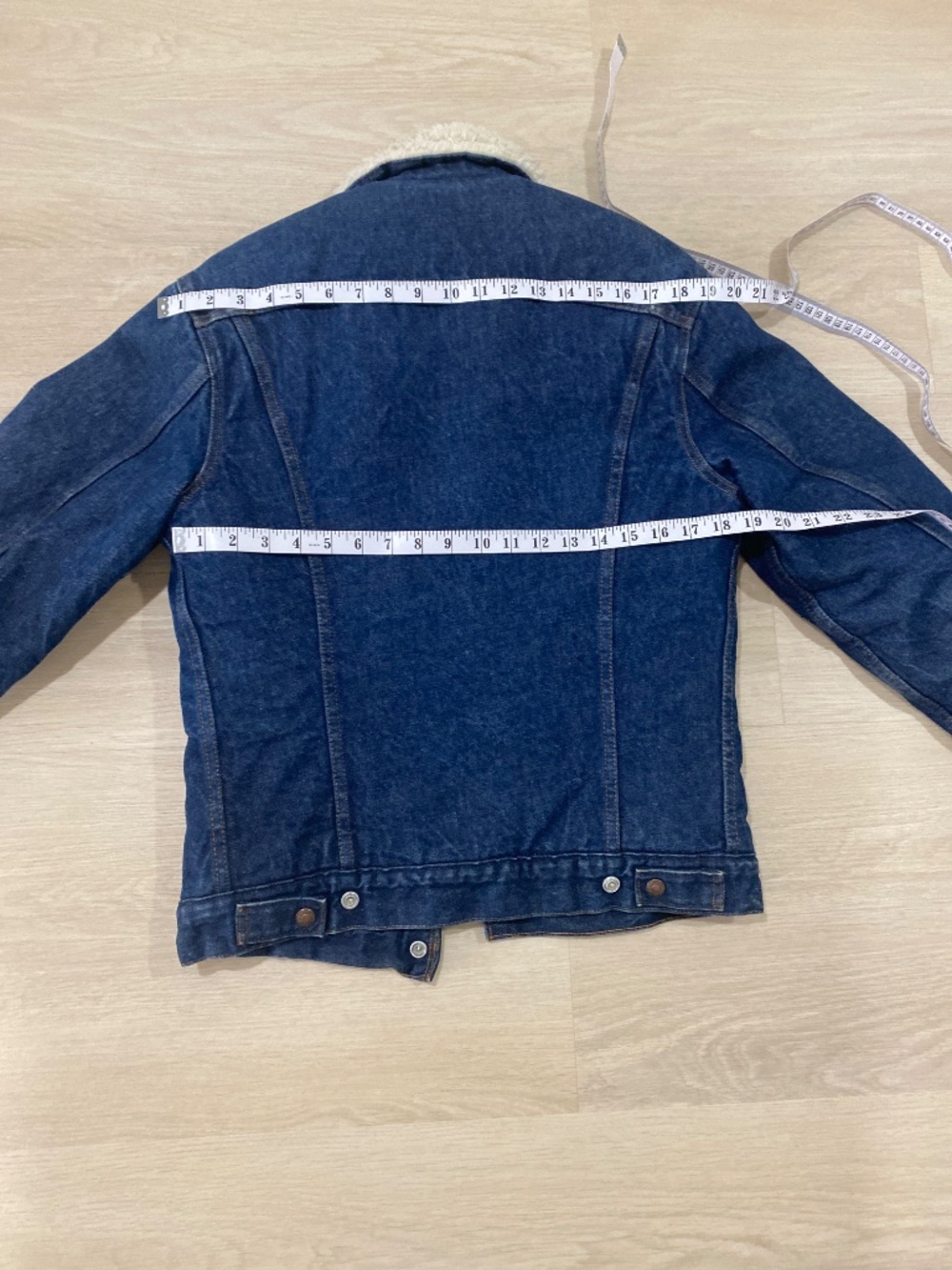 Vintage Levi's Sherpa Denim Trucker Jacket Size 36 Small Blue Fleece Lined - Picture 5 of 6